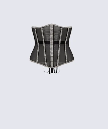rhinestones black cape waisttraine.com