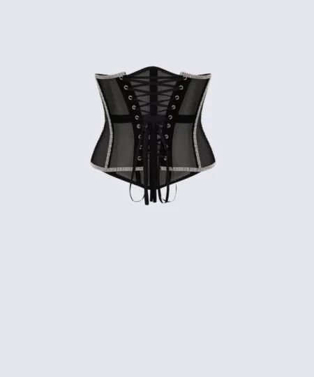 rhinestones black cape waisttraine.com
