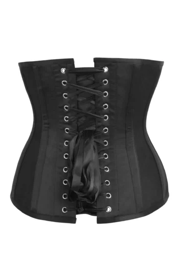 Black Mesh Corset Sequin Longline Underbust waisttraine.com