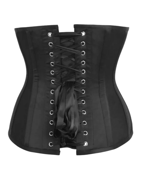Black Mesh Corset Sequin Longline Underbust waisttraine.com