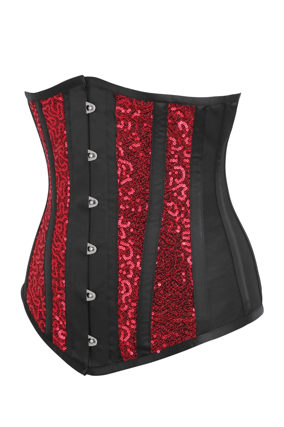 Black Mesh Sequin Corset waisttraine.com