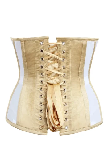 Gold Longline Underbust Corset Sequin waisttraine.com