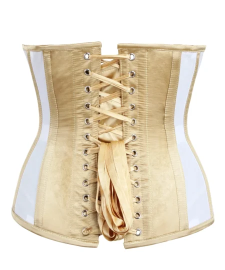 Gold Longline Underbust Corset Sequin waisttraine.com