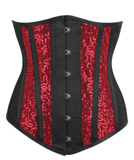 Black Mesh Sequin Corset waisttraine.com