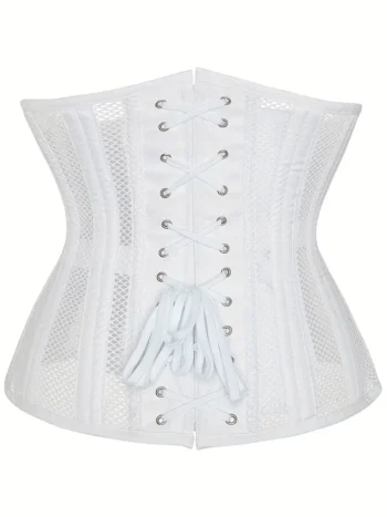 White Mesh Corset waisttraine.com