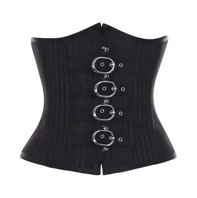Black Brocade Underbust Corset waisttraine.com