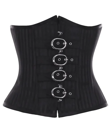 Black Brocade Underbust Corset waisttraine.com
