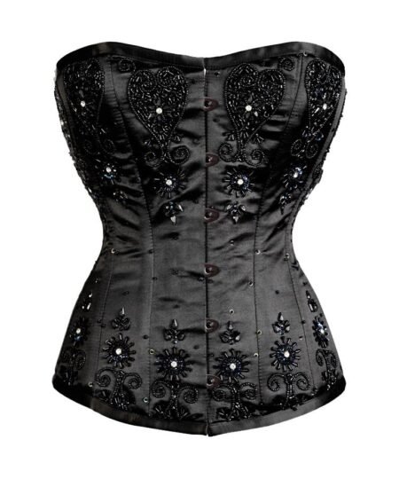 Black Rhinestone Corset waisttraine.com