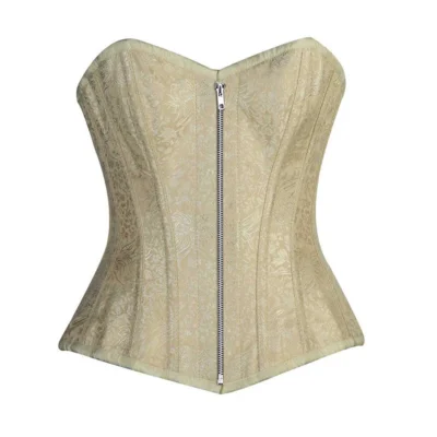 Brocade Corset Zipper Front waisttraine.com