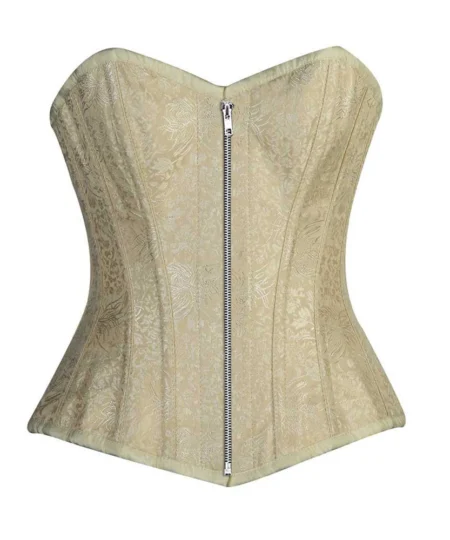 Brocade Corset Zipper Front waisttraine.com