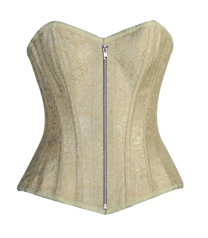 Brocade Corset Zipper Front waisttraine.com