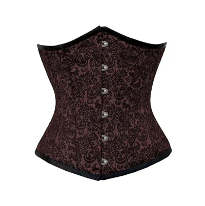 Brown Brocade Corset waisttraine.com