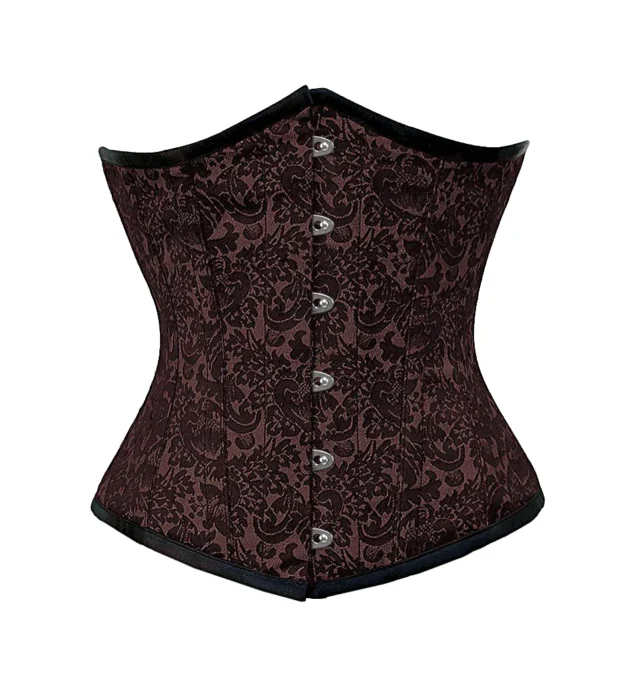 Brown Brocade Corset waisttraine.com