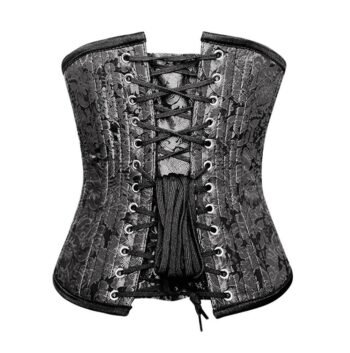Silver Brocade Corset waisttraine.com