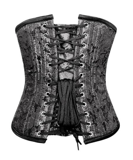 Silver Brocade Corset waisttraine.com