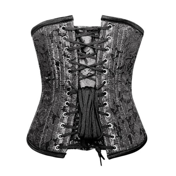 Silver Brocade Corset waisttraine.com