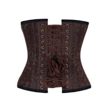 Brown Brocade Corset waisttraine.com