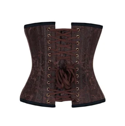 Brown Brocade Corset waisttraine.com