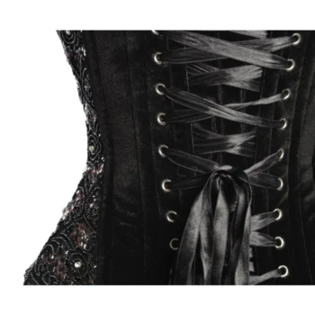 Black Satin Corset Sequin waisttraine.com