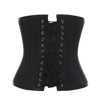 Black Brocade Underbust Corset waisttraine.com