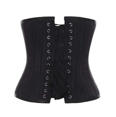 Black Brocade Underbust Corset waisttraine.com