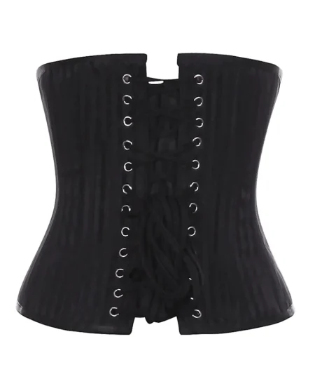 Black Brocade Underbust Corset waisttraine.com
