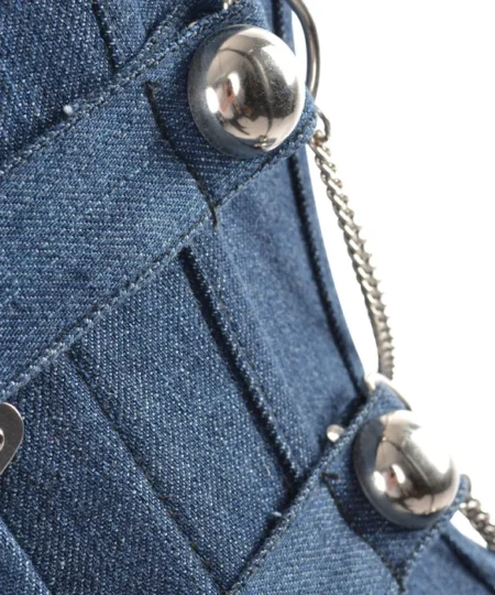 white steel busk denim corset waisttraine.com