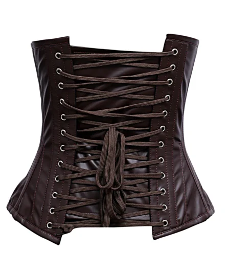 Brown Leather Waist Cincher