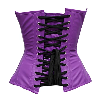 Purple Leather Corset Overbust waisttraine.com