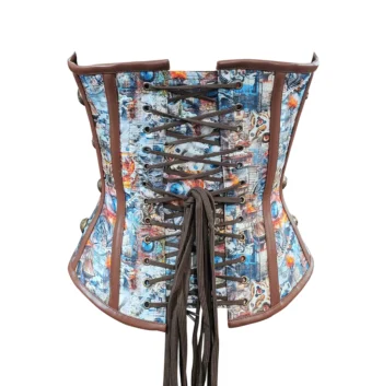 Steampunk Corset Leather Overbust waisttraine.com