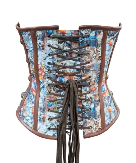 Steampunk Corset Leather Overbust waisttraine.com