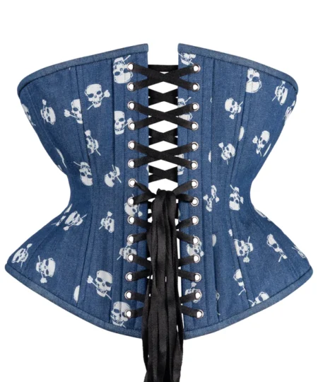 denim skull corset waisttraine.com