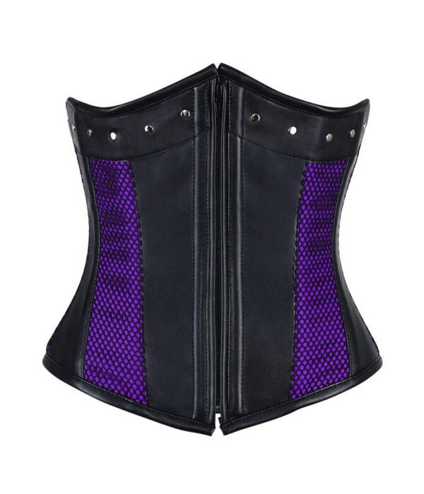 Leather Waist Cincher Underbust Black Gothic Corset waisttraine.com