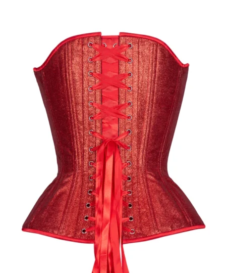 Red Overbust Corset Hourglass waisttraine.com
