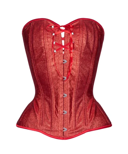 Red Overbust Corset Hourglass waisttraine.com