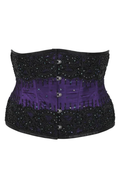 Purple Satin Underbust Couture Corset waisttraine.com