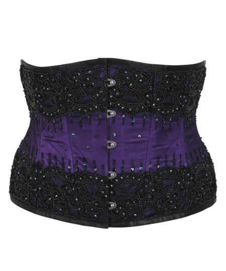 Purple Satin Underbust Couture Corset waisttraine.com