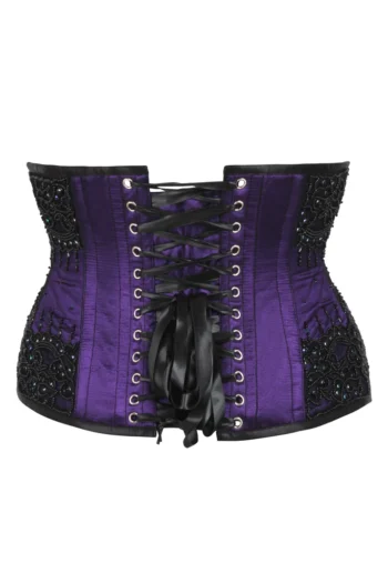 Purple Satin Underbust Couture Corset waisttraine.com