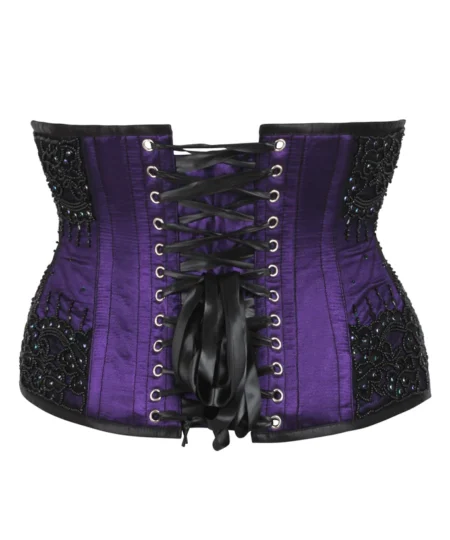Purple Satin Underbust Couture Corset waisttraine.com
