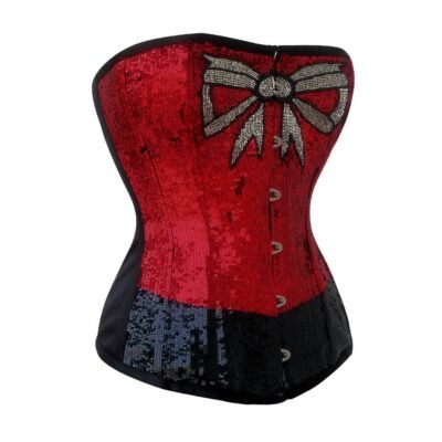 Red Sequin Corset waisttraine.com