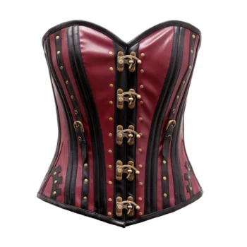 Steampunk Overbust Leather Corset waisttraine.com