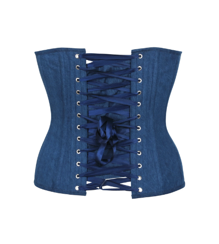 denim corset with zip