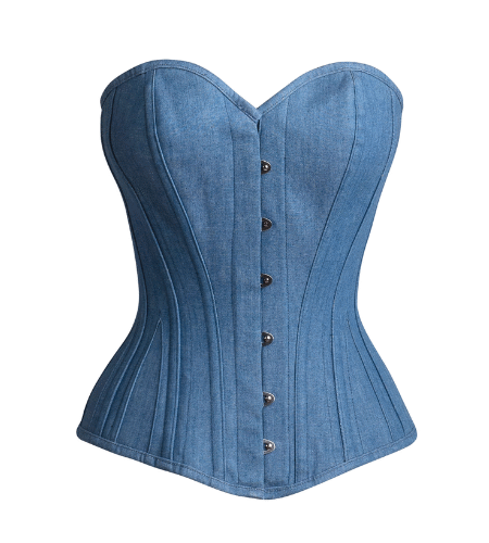 denim waist training corset