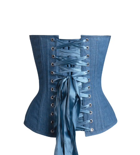 denim waist training corset