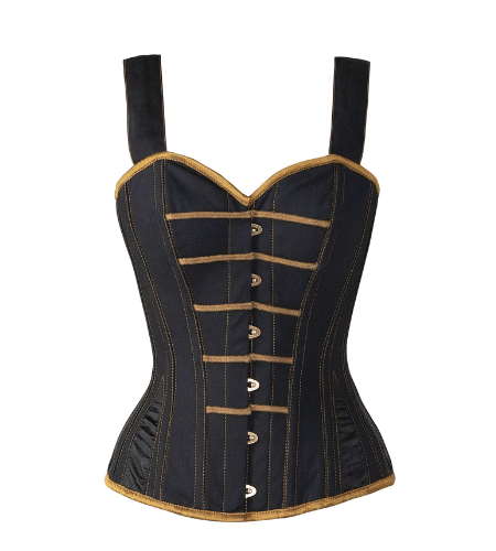denim shoulder strap corset