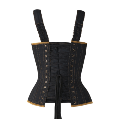 denim shoulder strap corset