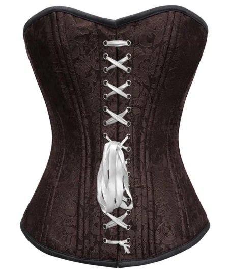 White Rope Brocade Waist Training Corset waisttraine.com
