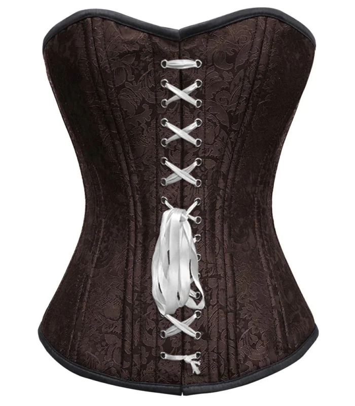 White Rope Brocade Waist Training Corset waisttraine.com