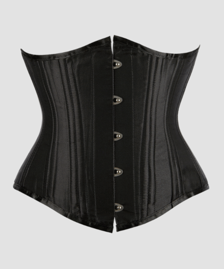 Black Underbust Satin Corset waisttraine.com