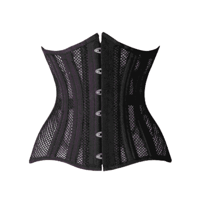 black mesh longline corset waisttraine.com